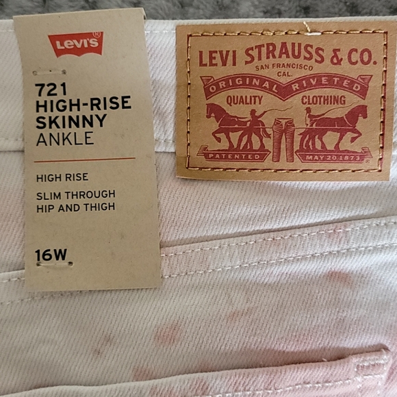 💙HP💙 Levi's High-Rise Rose Overdye Raw Hem Skinny Jeans 16W - Picture 13 of 15